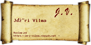 Jári Vilma névjegykártya
